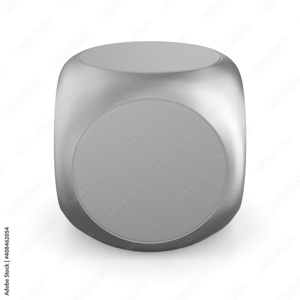 Obraz premium metallic cube on white background. Isolated 3D illustration