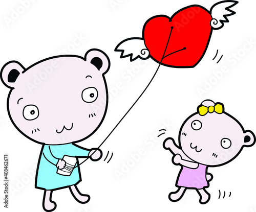 Mother's love for her baby Valentine concept vector.