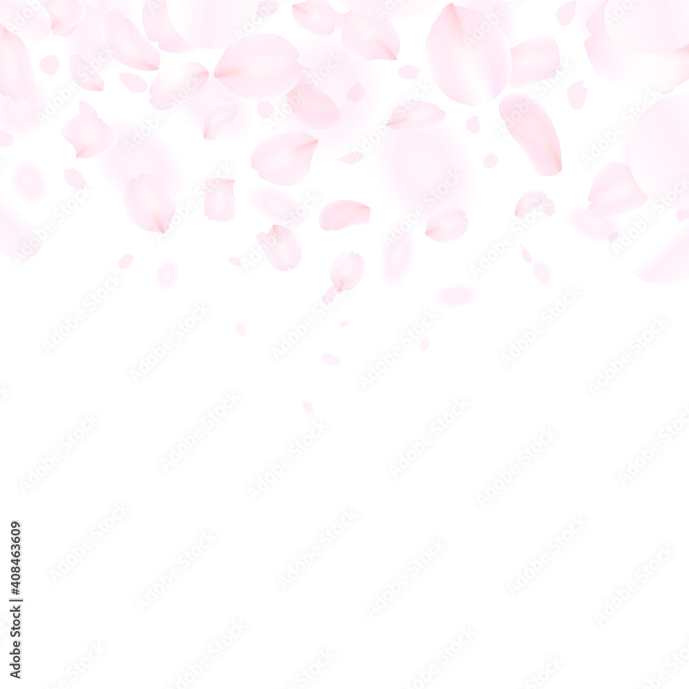 ピンクの花びらが舞う背景イラスト