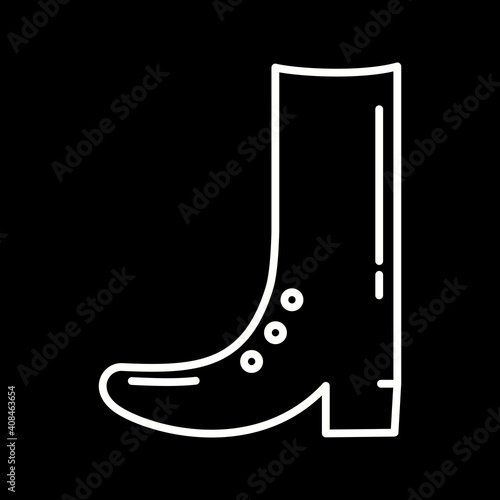 Unique Cowboy Boot Line Vector Icon