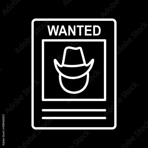 Unique Wanted Poster Line Vector Icon