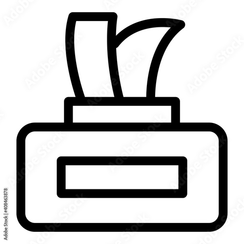 Wet wipes box icon. Outline wet wipes box vector icon for web design isolated on white background