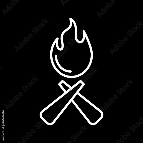 Unique Fire Line Vector Icon