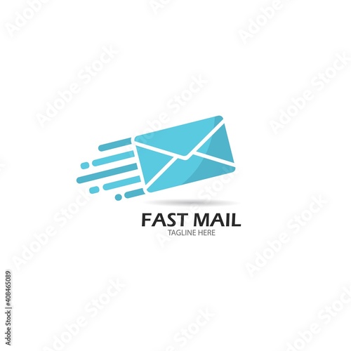 Fast mail logo vector icon illustration
