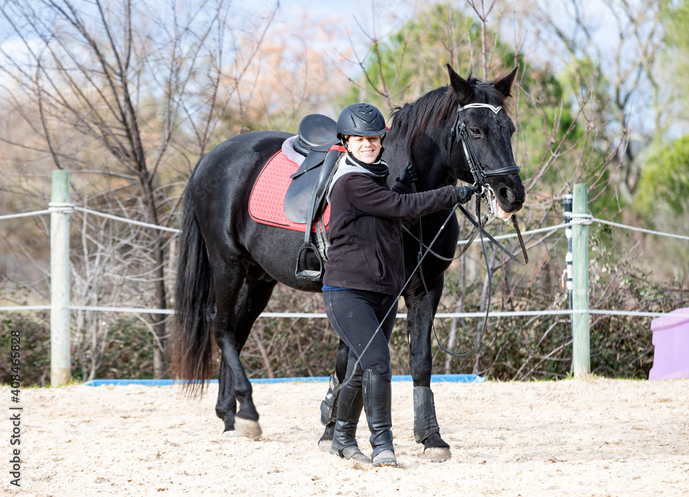 riding girl and horse riding girl and horse