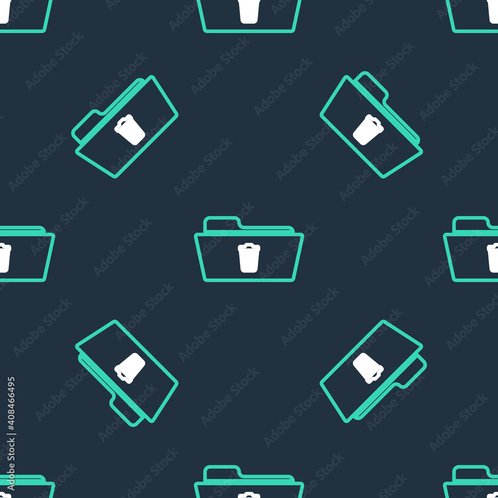 Line Delete folder icon isolated seamless pattern on black background. Folder with recycle bin. Delete or error folder. Close computer information folder sign. Vector. Line Delete folder icon isolated seamless pattern on black background. Folder with recycle bin. Delete or error folder. Close computer information folder sign. Vector.
