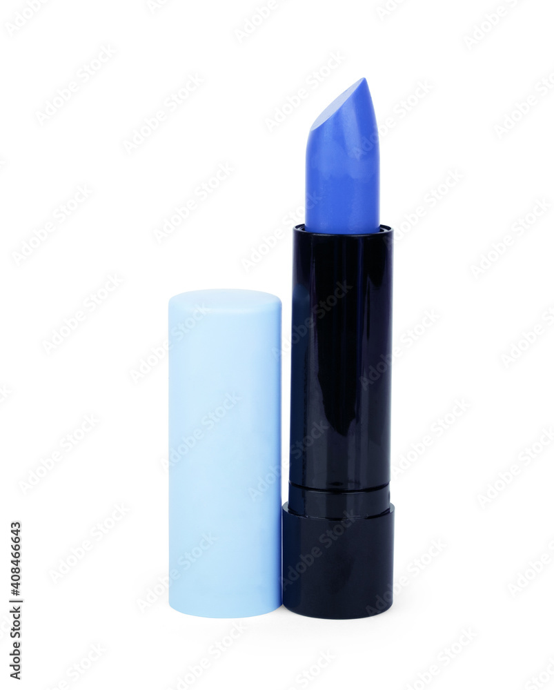 Obraz premium Single opened lipstick isolated on white background
