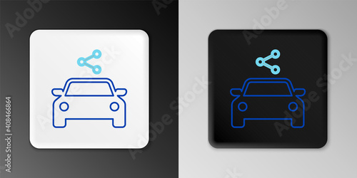 Line Car sharing icon isolated on grey background. Carsharing sign. Transport renting service concept. Colorful outline concept. Vector.