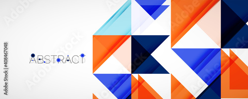 Geometric abstract background. Techno color triangle shapes. Vector illustration for covers, banners, flyers and posters and other designs