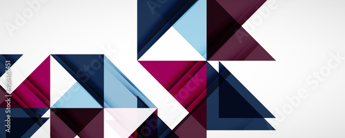 Geometric abstract background. Techno color triangle shapes. Vector illustration for covers, banners, flyers and posters and other designs