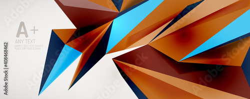 Wallpaper Mural Vector triangle geometric backgrounds. Low poly 3d shape on light backdrop. Vector illustration for covers, banners, flyers and posters and other designs Torontodigital.ca