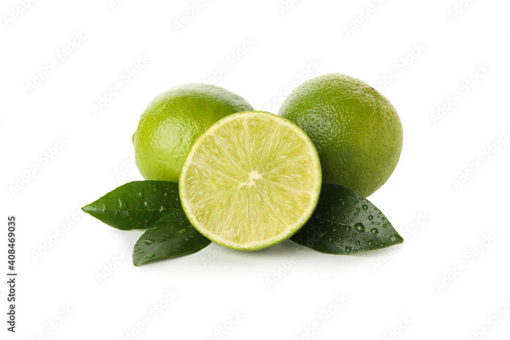 Fresh ripe lime isolated on white background Fresh ripe lime isolated on white background