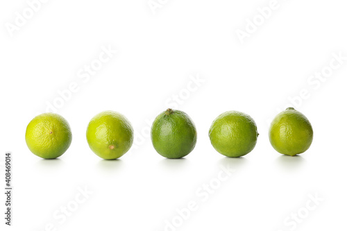 Fototapeta Naklejka Na Ścianę i Meble -  Fresh ripe lime isolated on white background