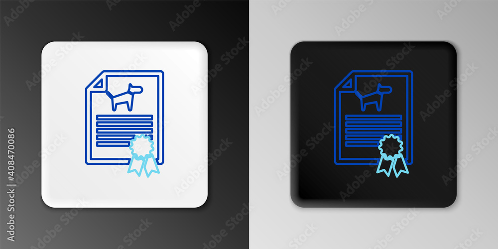 Line Medical certificate for travel with dog or cat icon isolated on grey background. Document for pet. Dog or cat paw print. Colorful outline concept. Vector. Line Medical certificate for travel with dog or cat icon isolated on grey background. Document for pet. Dog or cat paw print. Colorful outline concept. Vector.