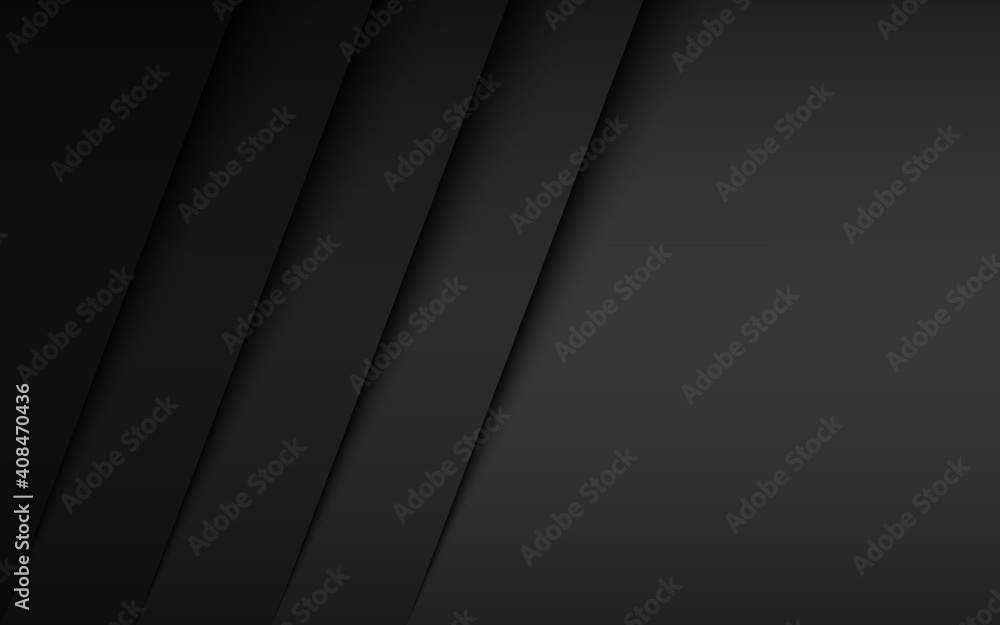 Black and grey modern material design. Overlapped layers background. Corporate template for your business. Vector abstract widescreen background