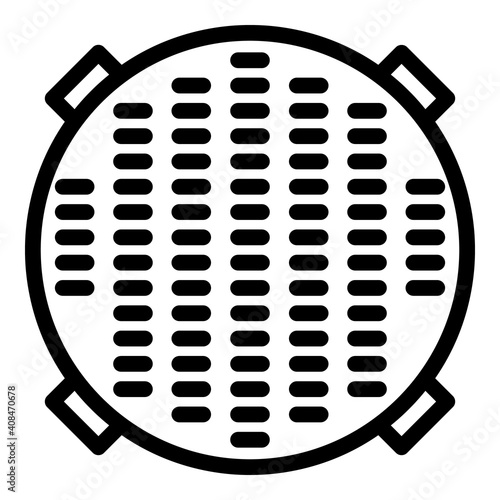 Toilet manhole icon. Outline toilet manhole vector icon for web design isolated on white background