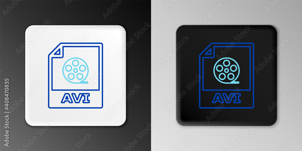 Line AVI file document. Download avi button icon isolated on grey background. AVI file symbol. Colorful outline concept. Vector. Line AVI file document. Download avi button icon isolated on grey background. AVI file symbol. Colorful outline concept. Vector.