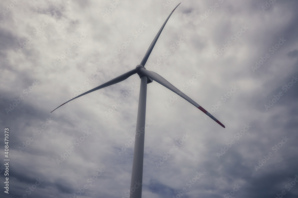 Wind wheel electric energy and blue sky