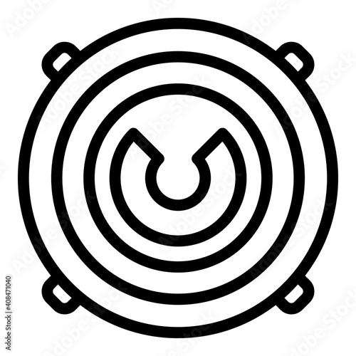 Round manhole cover icon. Outline round manhole cover vector icon for web design isolated on white background