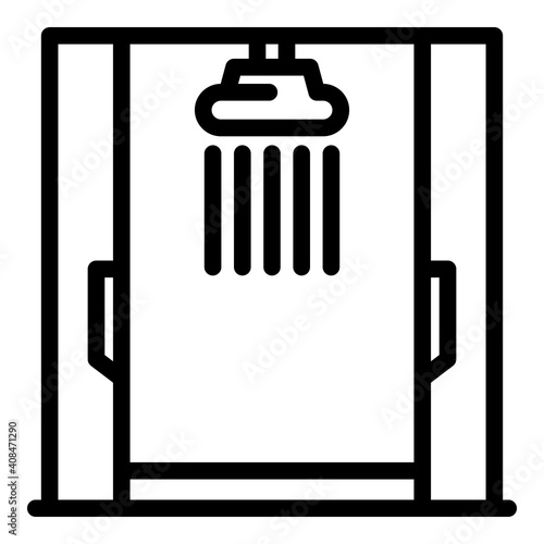Shower stall interior icon. Outline shower stall interior vector icon for web design isolated on white background