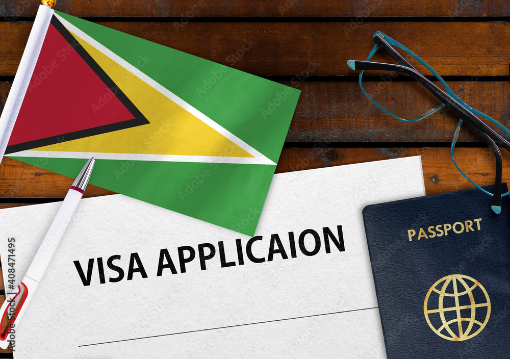 Flag Of Guyana Visa Application Form And Passport On Table Stock Photo Adobe Stock flag-of-guyana-visa-application-form-and-passport-on-table-stock-photo-adobe-stock