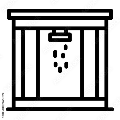 Bathroom stall icon. Outline bathroom stall vector icon for web design isolated on white background