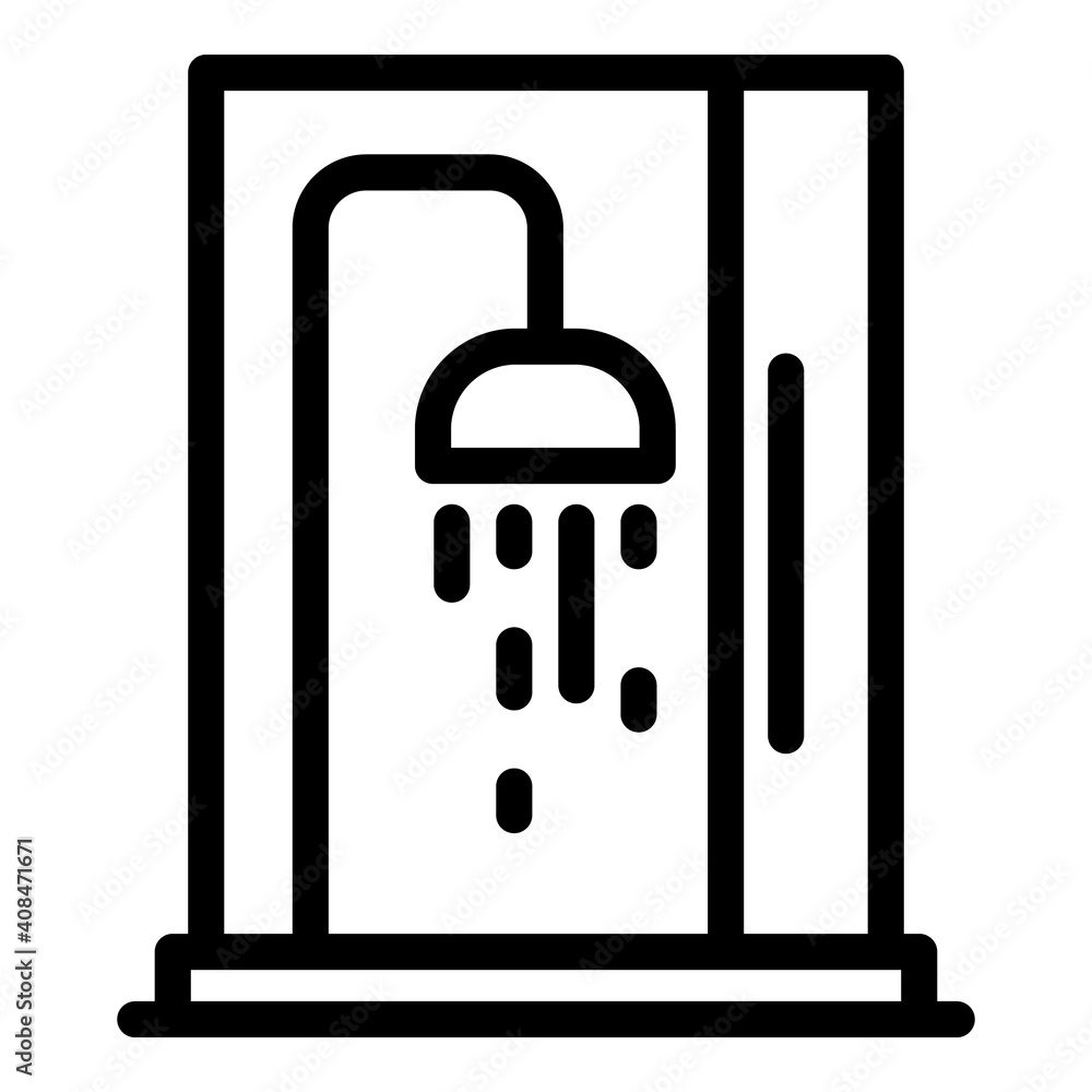 Care shower stall icon. Outline care shower stall vector icon for web design isolated on white background Care shower stall icon. Outline care shower stall vector icon for web design isolated on white background