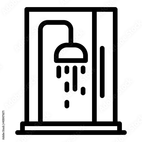 Care shower stall icon. Outline care shower stall vector icon for web design isolated on white background
