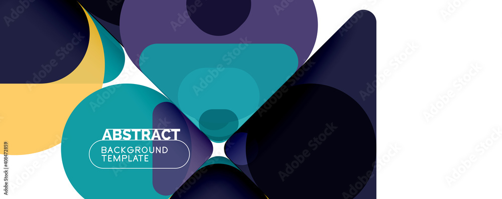 Modern geometric round shapes and dynamic lines, abstract background. Vector illustration for placards, brochures, posters and banners Modern geometric round shapes and dynamic lines, abstract background. Vector illustration for placards, brochures, posters and banners