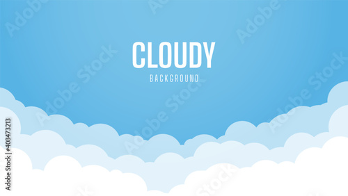 Bright sky background with cloudy. Beautiful and Simple Blue Sky Vector Design