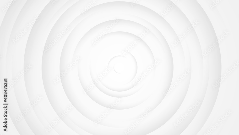 White gray circles abstract background.3D illustration with paper cut style.