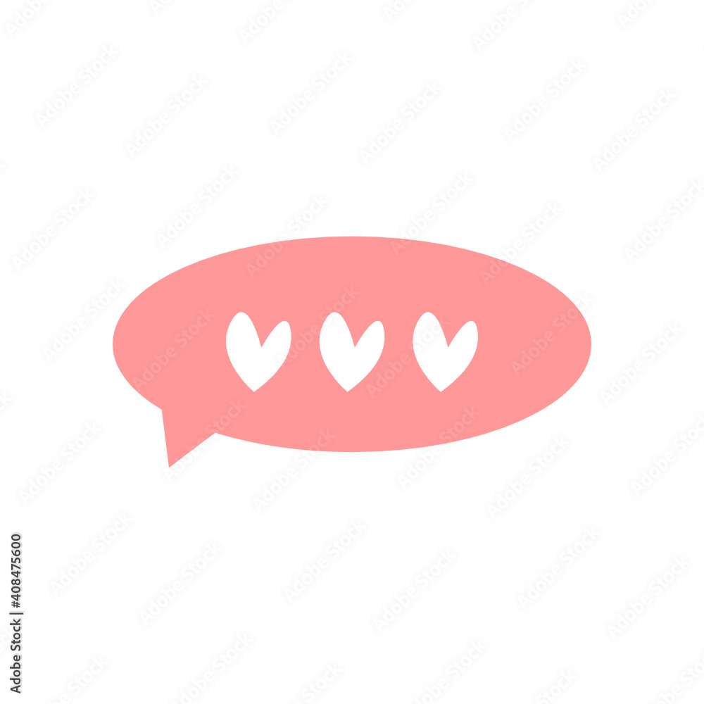 illustration of a love chat bubble illustration of a love chat bubble