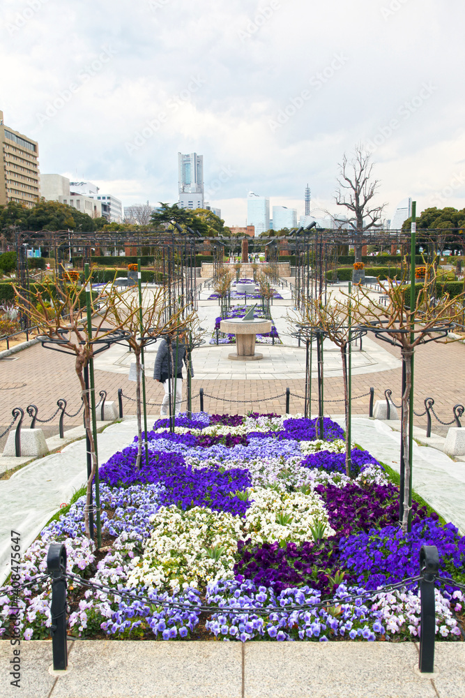 Yamashita Park in the port area of Yokohama, Kanagawa, Japan.