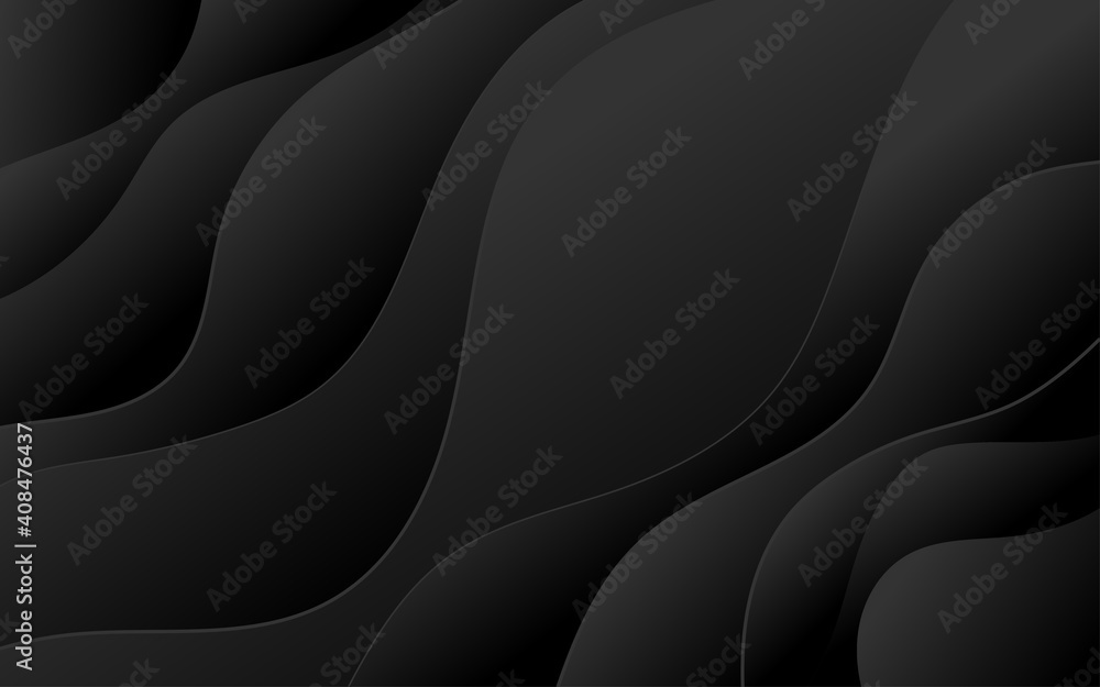 Fototapeta premium Abstract wave curve banner with dark background vector illustration.