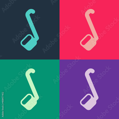 Pop art Sauna ladle icon isolated on color background. Vector.