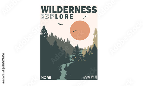 Abstract Vintage camp design with tourist attractions concept, print for t-shirt and other uses.