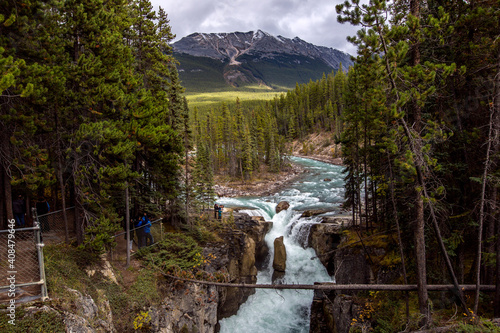 Summer Sunwapta Falls in Jasper National Park, Travel Alberta, Canada