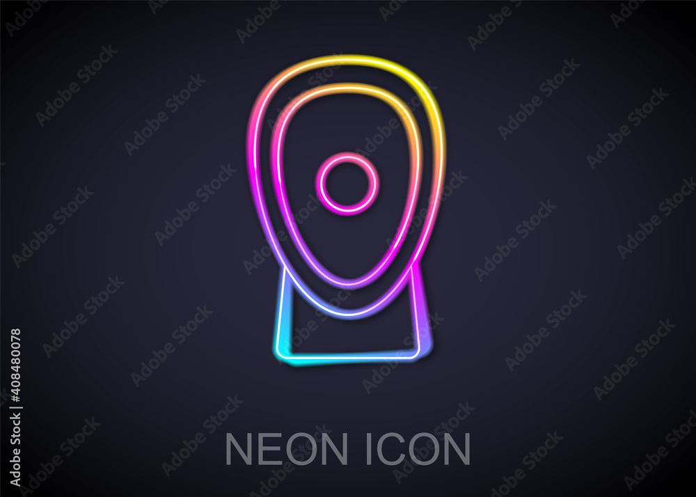 Glowing neon line Boxing training paws icon isolated on black background. Vector. Glowing neon line Boxing training paws icon isolated on black background. Vector.
