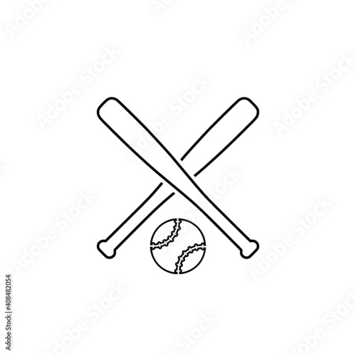 Baseball bat icon isolated on white background