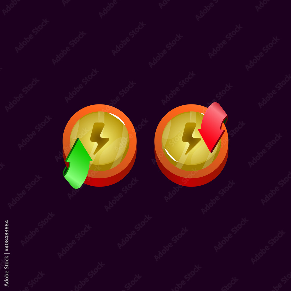set of game ui glossy rounded jelly magic power up with energy icon for gui asset elements vector illustration set of game ui glossy rounded jelly magic power up with energy icon for gui asset elements vector illustration