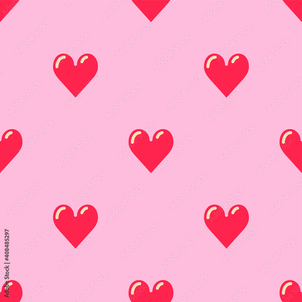 Seamless vector hearts pattern. Valentine's day background. For fabric, textile, wrapping, cover etc. 10 eps. Love emotion red hearts pattern.