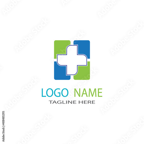 Medical cross healthy logo template vector icon