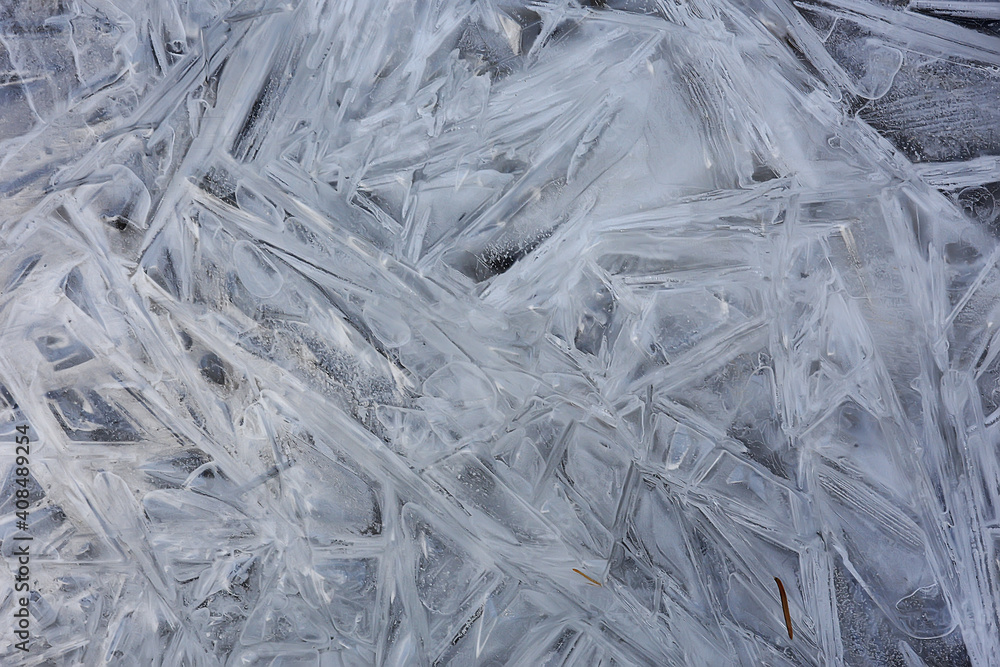 texture ice cracks, white ice crystals, winter frost background texture ice cracks, white ice crystals, winter frost background
