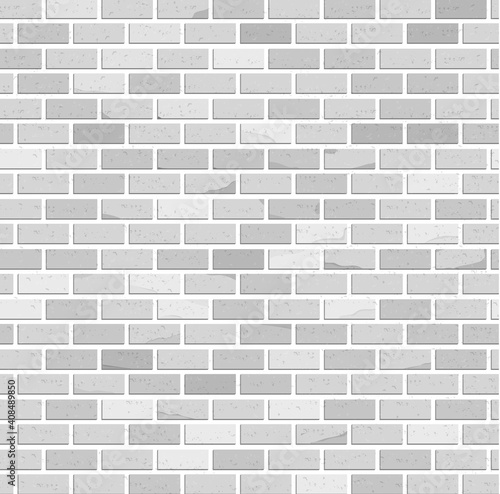Seamless pattern. White brick wall. Vector design.