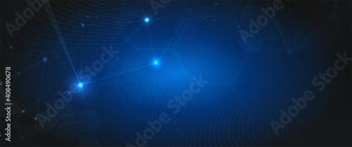 Abstract technology with global world network and telecommunication on earth digital data visualization. vector illustration design.