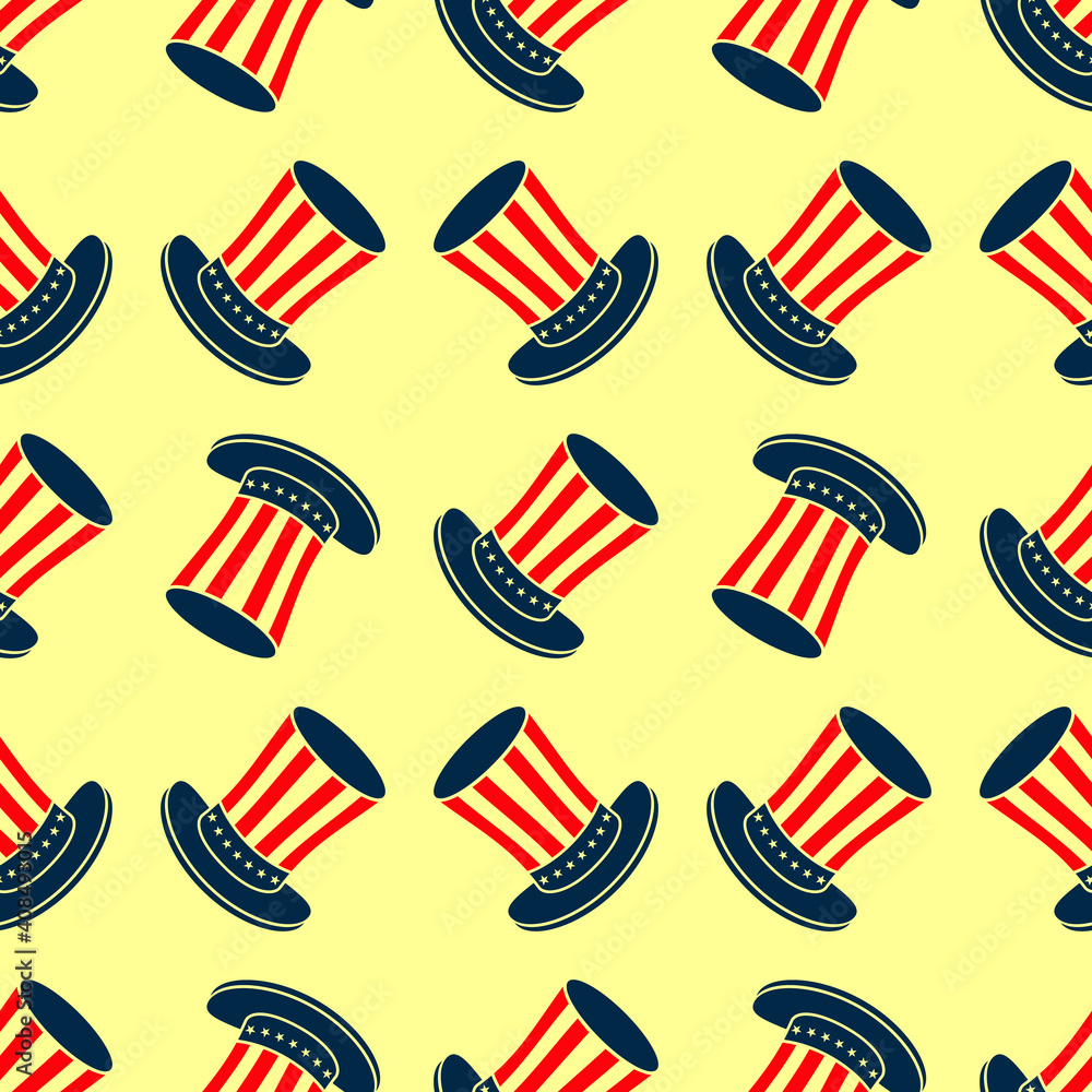 Uncle Sam's hat seamless pattern. Vector illustration Uncle Sam's hat seamless pattern. Vector illustration
