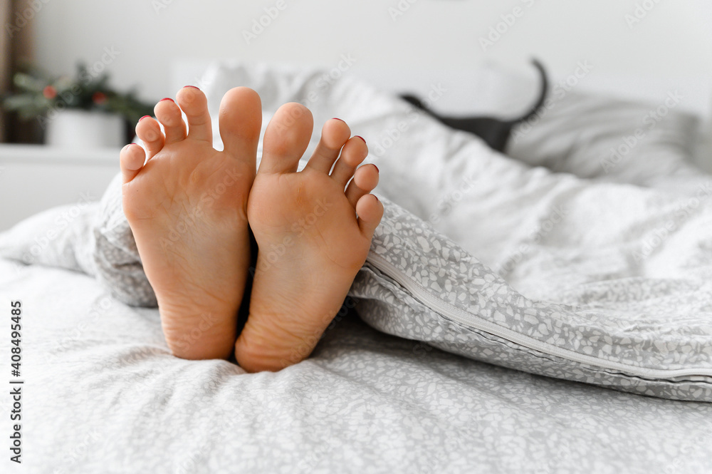 beautiful legs in bed. sexy legs of a girl lying in bed. feet under the blanket. skin problems on the legs. dermatology. family in bed. wonderful morning at home.feet in bed beautiful legs in bed. sexy legs of a girl lying in bed. feet under the blanket. skin problems on the legs. dermatology. family in bed. wonderful morning at home.feet in bed