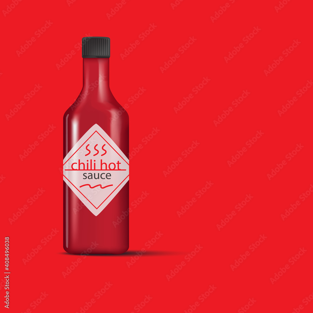 Red chili sauce on color red background
