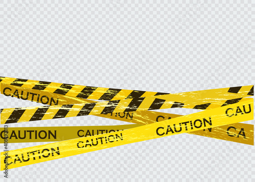 Caution lines isolated. Warning tapes. Danger signs.