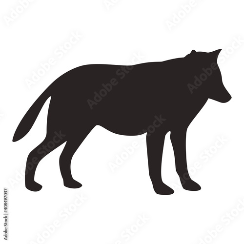 Wolf silhouette  icon. Vector image on a white background.